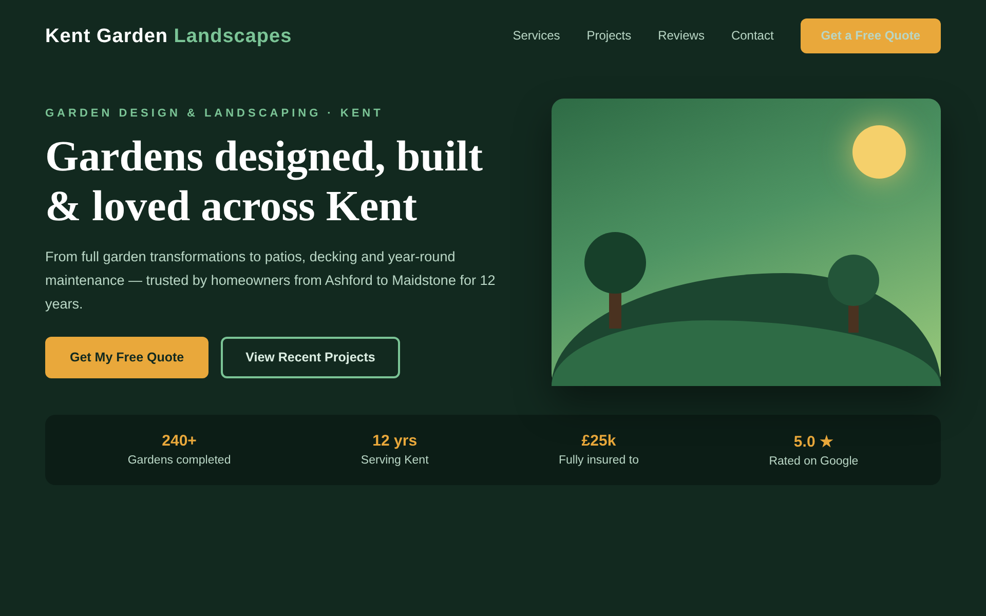 Website design for Kent Garden Landscapes